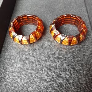 2 Vintage matching bakelite stretch bracelets